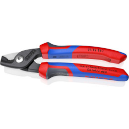 Ножиці для різання кабелів StepCut, Ø 15 мм / 50 мм2, 160 мм KNIPEX 95 12 160 SB, фосфатовані