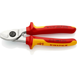 Ножиці для різання кабелів, Ø15 мм / 50 мм2, 165 мм VDE KNIPEX 95 16 165 SB, хромовані