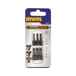 Біти IMPACT PRO 1/4"/25мм, комплект 6шт.: TR10, TR15, TR20, TR25, TR27, TR30, IRWIN