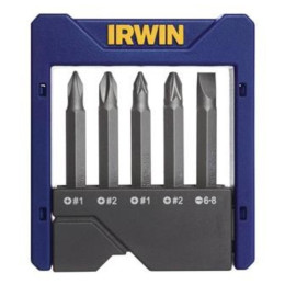 Набір біт посилених в футлярі 5 шт. (PH2,PZ2,T15,20,25), IRWIN
