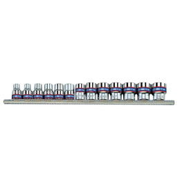 Набір головок 3/8" дюйм 1/4" - 13/16" (13 шт. 12 гранн.) на планці