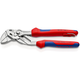Кліщі переставні-гайковий ключ, діаметр 40мм KNIPEX 86 05 180 T BK, зі страхувальним кріпленням, хромовані