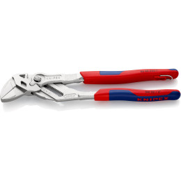 Кліщі переставні-гайковий ключ, діаметр 46мм KNIPEX 86 05 250 T BK, зі страхувальним кріпленням, хромовані