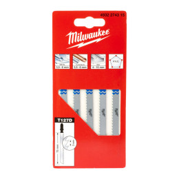 Полотна для лобзиків T127D MILWAUKEE, 75х3,0мм, (5шт), (алюміній)
