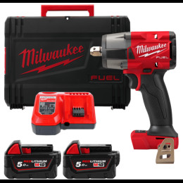 Гайковерт акумуляторний безщітковий 1/2'' MILWAUKEE, M18 FMTIW2P12-502X, 881Нм, з піном (зарядний пристрій M12-18 FC, 2 акумулят