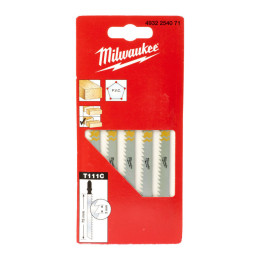 Полотна для лобзиків T111C MILWAUKEE, 75х3,0мм, (5шт), (деревина)