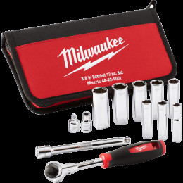 Набор головок торцевых хромированных ⅜″ TRADESMAN MILWAUKEE с трещеткой (12шт) замена на 4932501196