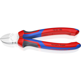Кусачки боковые (бокорезы), Ø4,0мм, 180мм KNIPEX 70 05 180 SB, хромированные