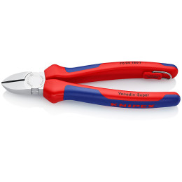 Кусачки боковые (бокорезы), Ø4,0мм, 180мм KNIPEX 70 05 180 T BK, с страховкой, хромированные