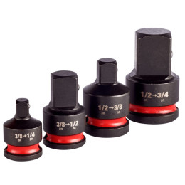 Набір перехідників ударних ShW 3/8"-1/4"; 3/8"-1/2"; 1/2"-3/8"; 1/2"-3/4" MILWAUKEE, (4шт)