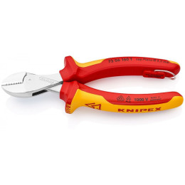 Кусачки бокові (бокорізи) компактні X-Cut, діаметр 12,0мм, 160мм VDE KNIPEX 73 06 160 Т BK, зі страхувальним кріпленням, хромова