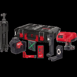 Нівелір лазерний 3D акумуляторний MILWAUKEE, M12 3PLKIT-401P (360 градусів, зелений промінь) (заміна на 4933499379)
