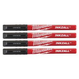 Набір маркерів INKZALL Fine Tip MILWAUKEE, супертонких чорних, (4шт)