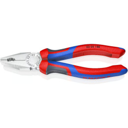 Пассатижи (плоскогубцы) комбинированные Ø12,0мм, 180мм KNIPEX 03 05 180, хромированные
