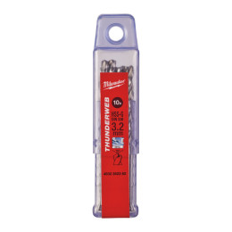 Свердло по металу THUNDERWEB HSS-G MILWAUKEE DIN338, діаметр 3,2x65х36мм, (10шт), пластикова коробка