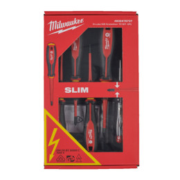 Набір викруток ізольованих VDE MILWAUKEE, (SL3/SL4/PZ1/PZ2 / викрутка-тестер) (5шт)
