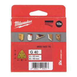Папір шліфувальний HP MILWAUKEE, 93х93х93мм HL, зерно 40, (10шт)