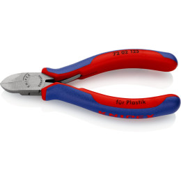 Кусачки боковые (бокорезы) для пластмассы, 125мм KNIPEX 72 02 125, фосфатированные