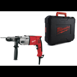 Дриль з ударом двошвидкісний MILWAUKEE, PD2E 24 RS, 1010Вт (54Нм) (бічна рукоять, обмежувач глибини, кейс)