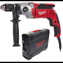 Дриль з ударом двошвидкісний MILWAUKEE, PD2E 24 R, 1020Вт (60Нм) (бічна рукоять, HD кейс)
