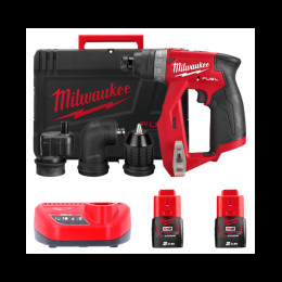 Дриль-шуруповерт акумуляторний безщітковий MILWAUKEE, M12 FDDXKIT-202X, 34Нм (зарядний пристрій С12 С, 2 акумулятор М12 В2 2Аг,