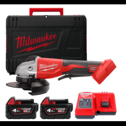 Шліфмашина кутова - болгарка акумуляторна безщіткова MILWAUKEE, M18 BLSAG125XPD-402X, діаметр 125мм (зарядний пристрій М12-18 С,