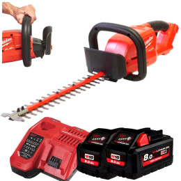 Кущоріз акумуляторний безщітковий MILWAUKEE, M18 FHT45-802, лезо 45см (зарядний пристрій M12-18 FC, 2 акумулятори М18 НВ8 8Аг, к