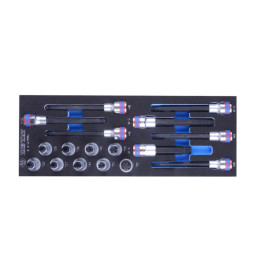 Набір торцевих головок 1/2" TORX,  SPLINE, HEX 17 предметов (EVA ложемент)