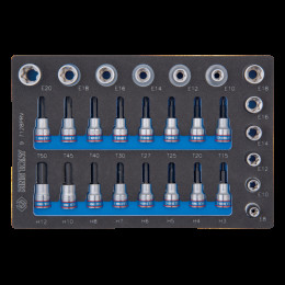 Набір торцевих головок 1/2" + 3/8", TORX, HEX, Е6-Е20, ложемент, 28 предметів