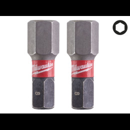 Біта SHOCKWAVE MILWAUKEE, Hex8, 25мм, (2шт) (замена на 4932500383)