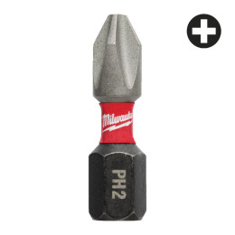 Біта SHOCKWAVE MILWAUKEE, PH2, 25мм, (2шт)