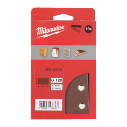 Папір шліфувальний MILWAUKEE, 80x133мм HL, зерно 120, (10шт)