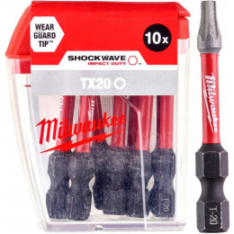 Біта SHOCKWAVE MILWAUKEE, TX20, 50мм, (10шт), пластикова коробка