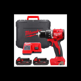 Дриль-шуруповерт з ударом акумуляторний безщітковий MILWAUKEE, M18 BLPDRC-202C, 60,5Нм (зарядний пристрій М12-18 С, 2 акумулятор