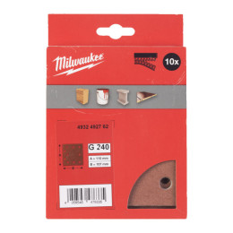Папір шліфувальний MILWAUKEE, 115x107мм HL, зерно 240, (10шт)