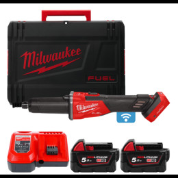 Шліфмашина пряма акумуляторна безщіткова MILWAUKEE, M18 FDGROVB-502X (зарядний пристрій M12-18 FC, 2 акумулятори М18 В5 5Аг, HDк