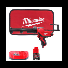 Пістолет для герметиків акумуляторний MILWAUKEE M12 PCG/310C-201B, 310мл (зарядний пристрій С12 С, 1 акумулятор М12 В2 2Аг, плас