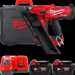Пістолет цвяхозабивний акумуляторний безщітковий MILWAUKEE M18 FUEL FFNS-502C  (зарядний пристрій M12-M18 FC, 2 акумулятори M18