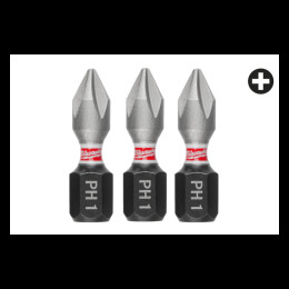 Біта SHOCKWAVE MILWAUKEE, PH1, 25мм, (3шт)