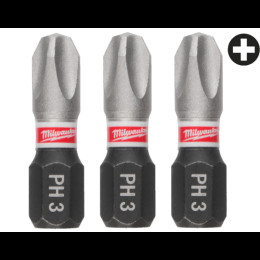 Біта SHOCKWAVE MILWAUKEE, PH3, 25мм, (3шт)