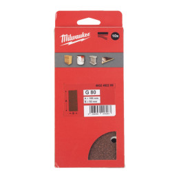 Папір шліфувальний MILWAUKEE, 93x185мм HL, зерно 80, (10шт)