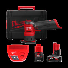 Шліфмашина вібраційна акумуляторна безщіткова MILWAUKEE, M12 FDSS-422X (зарядний пристрій С12 С, 1 акумулятор М12 В2 2Аг, 1 акум