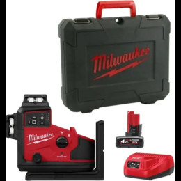 Нівел1р 3D лазерний акумуляторний MILWAUKEE, M12 A3PLO-401C (360 градусів, зелений промінь)  (зарядний пристрій С12 С, 1 акумуля