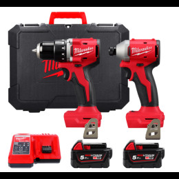 Набор из 2х инструментов аккумуляторных бесщеточных MILWAUKEE M18 BLCPP2B-502C