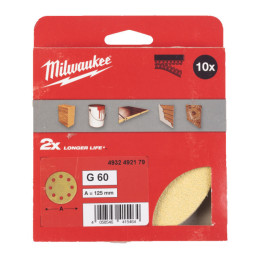 Папір шліфувальний HP MILWAUKEE діаметр 125/8 HL, зерно 60, (10шт)