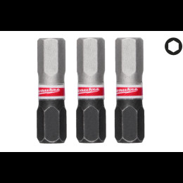 Біта SHOCKWAVE MILWAUKEE, Hex6, 25мм, (3шт)