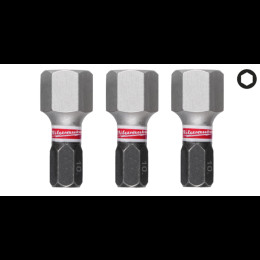 Біта SHOCKWAVE MILWAUKEE, Hex10, 25мм, (3шт)