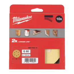 Папір шліфувальний HP MILWAUKEE діаметр 150мм/6 HL, зерно 80, (10шт)