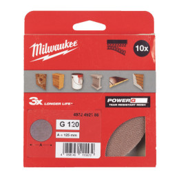 Сітка шліфувальна PG Mesh HL MILWAUKEE, діаметр 125мм, зерно 120, (10шт)