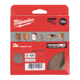 Сітка шліфувальна PG Mesh HL MILWAUKEE, діаметр 125мм, зерно 400, (10шт)